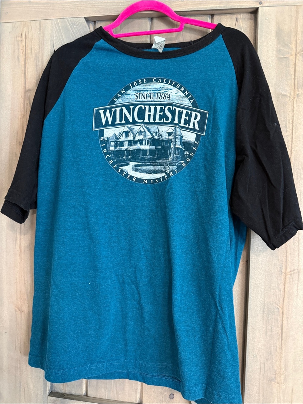Men’s Teal and Black Raglan Short Sleeve Tee